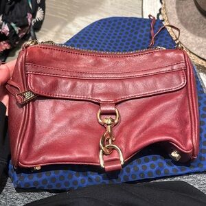 Rebecca Minkoff MAC crossbody bag in burgundy and gold